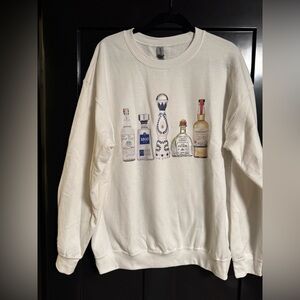 White Graphic Pullover